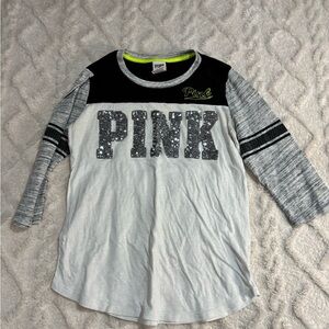 Vs pink 3/4 sleeve top small